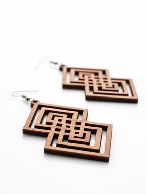 Double Diamond ▪︎ Wood Enriched Laser Cut Earringz